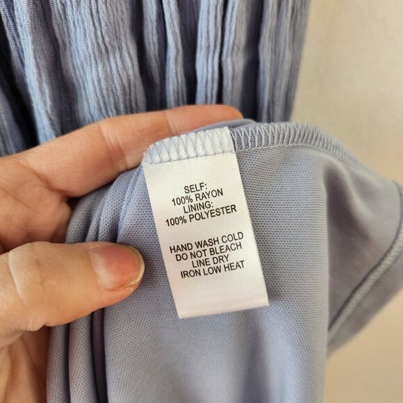 Lulus This is Love Slate Blue Maxi Dress Lace Gauzy Full Length Bridesmaid Sz M - Picture 10 of 11